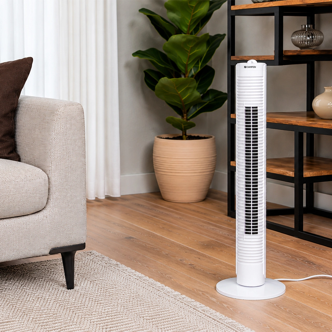 Pelarfläkt med timer 35W PF130 Vit